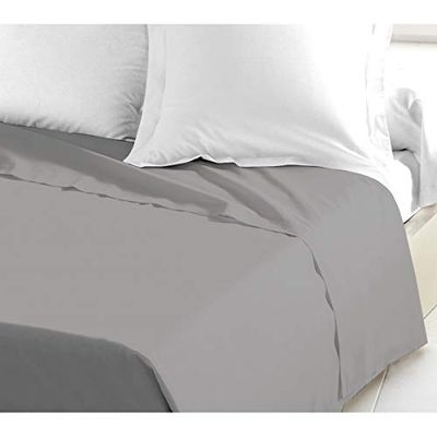 Home Linge Passion Lençol de 57 fios, algodão, cinzento claro, altura, 240 x 300 cm