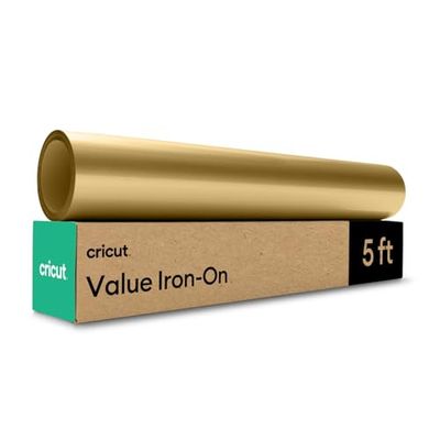 Cricut | Vinilo Termoadhesivo Value | Dorado | 1 Rollo de 30.4cm x 1.5m