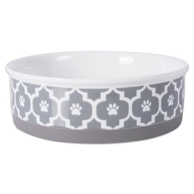 Bone Dry Lattice Collection Gamelle et boîte pour Animal Domestique Gris Taille L 19,1 x 6,1 cm