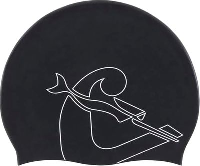 Cressi Eddie Swim Cap Gorro de Natación, Unisex-Adult, Negro/Blanco, Talla única