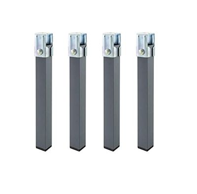 Somnia Descanso - Jeu de 4 Pieds de 26 cm de Hauteur carrés métalliques avec Colliers pour sommiers de 30 x 30 mm