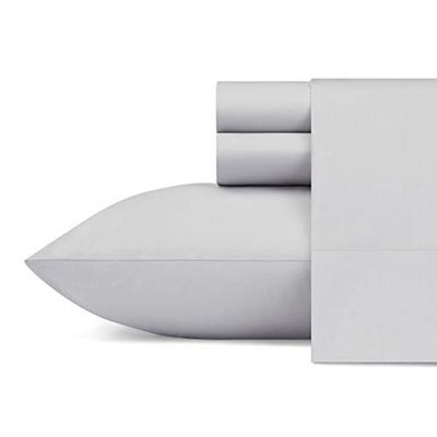 Nautica Katoenen percal beddengoedset, knapperig en cool, solide huisdecoratie, zeilgrijs, Twin