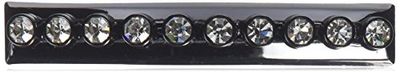 Caravan 0.5 oz Domed Automatic Barrette with Swarovski LG Rhine Stone