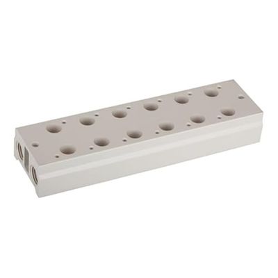 RIEGLER 116236-5510.07-38 - Piastra multiuso, valvole a 3/2 direzioni, 7 posizioni, G 1/4, G 3/8, 1 pezzo