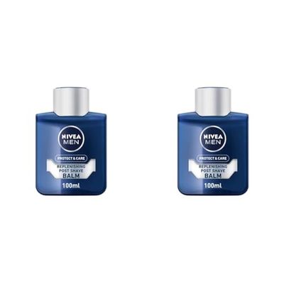 NIVEA Men Protect & Care Replenishing Post Shave Balm (100ml), Aftershave Balm for Men, Soothing Post Shave Balm, NIVEA After Shave Balm Aloe Vera & Pro-Vitamin B5 (Pack of 2)