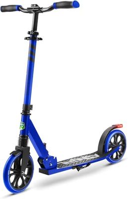 SereneLife Monopattino, Monopattino Bambini da 8 Anni, 2 Ruote con Manubrio Regolabile, Adulti e Adolescenti, Antiscivolo, Monopattino Pieghevole, Monopattino a Spinta e Portatile con Tracolla