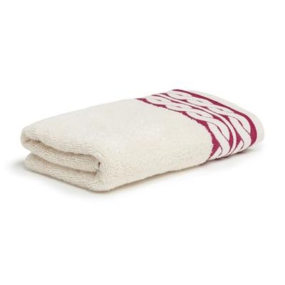 Möve Cosy Knits Chenille kant handduk 50 x 100 cm tillverkad av 100% bomull, natur/bär