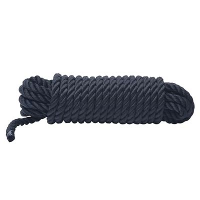WERKA PRO - Corda lunga Ø 18 mm 10 m - Uso universale - Poliestere di qualità resistente alle intemperie - Rigida - Buona resistenza all'umidità - Corda spessa versatile - Nero