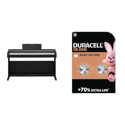 Yamaha ARIUS YDP-145 Digital Piano & DURACELL 2032 Lithium Coin Batteries 3V (2 pack) - Up to 70% Extra Life