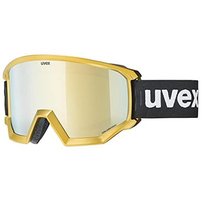 uvex athletic CV chrom gold - skibril voor dames en heren - contrastverhogend - vergroot en condensvrij gezichtsveld - yellow-chrome/gold-green - one size