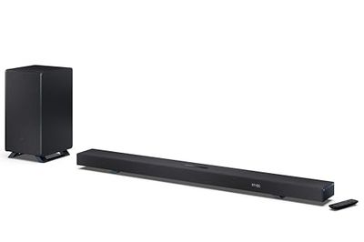 Sharp HT-SBW55121(BK) Soundbar 5.1.2 Dolby Atmos/DTS:X con subwoofer wireless per un suono surround 3D, potenza massima di 650W. Compatibile con gli altoparlanti posteriori HT-SPR52021(BK)