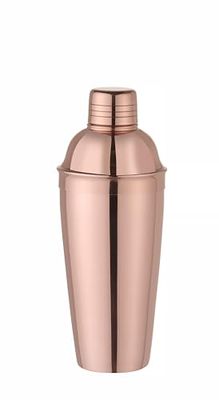 HENDI Shaker à Cocktail, BarUp, shaker Cobbler 3 pièces, usage universel, outil de préparation de cocktails tout-en-un, ø85x(H)240mm, acier inoxydable plaqué cuivre