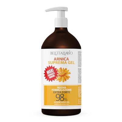 Arnica Maxi Formato da 1 Kilo per Cavalli Uso Umano 98%, Formula Extra Forte, Arnica Gel Forte per Massaggi, Crema Arnica per Muscoli, Azione Intensa, 100% Made in Italy - BELL'ITALIABIO