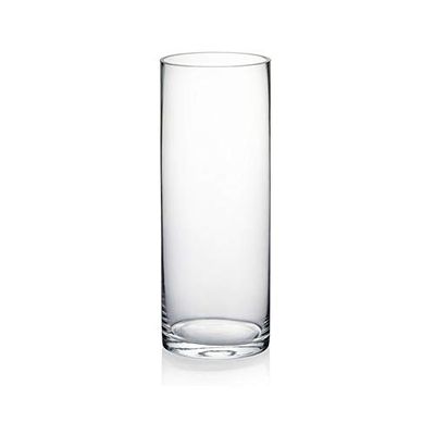 WGVI Vase cylindrique en Verre Transparent épais de qualité, 7,6 x 20,3 cm (l x H), Vase Fin pour Bouquet de Fleurs pour Mariage, Centre de Table, décoration d'intérieur, Pot à pinceaux, Stylo, 1