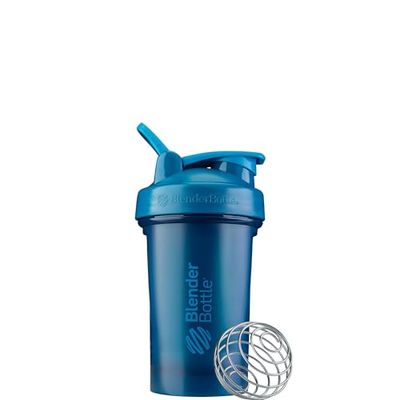 BlenderBottle Classic V2 Shaker Bottle with Stainless Steel Ball, For Protein Shakes, Dishwasher Safe, 590ml, Ocean Blue