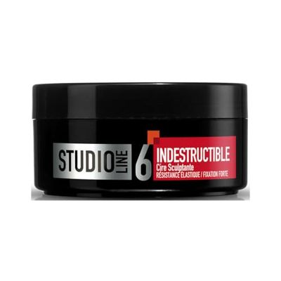 L’ORÉAL PARIS - Cire Sculptante Fixation Forte – Tenue Longue Durée – Résistance Élastique – Non-Collant - Tous Types de Cheveux - Studio Line Indestructible - 75 ml, lot de 2