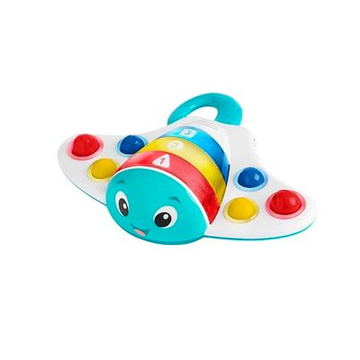 Baby Einstein, Ocean Explorers, Pop and Explore Mantarraya Popper juguete sensorial y musical, a partir de 6 meses