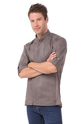 Chef Works Chamarra de Chef Hartford para Hombre, M, Gris Grafito.