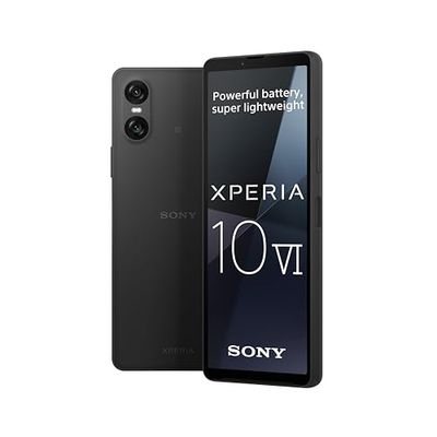 Sony Xperia 10 VI - 6.1 Inch 21:9 Wide OLED - Three optical focal lengths - Lightweight - Android 14 - SIM free - 128GB storage - IP65/68 rating - Dual SIM hybrid 1-36 months warranty - Black