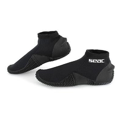 Seac Tropic, 2 mm neopren dykstövlar med styv sula och hälskydd, L, svart
