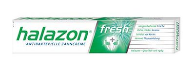 halazon® Fresh – 1 opakowanie miętowej pasty do zębów (75 ml) zapewnia wyjątkowo świeży oddech, miętową świeżość dla optymalnej higieny jamy ustnej i zadbanych dziąseł/Fluurid Mint pasta do zębów