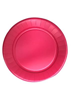 LE NAPPAGE ARTS DE LA TABLE 20 assiettes en carton compostable diamètre 23 cm 100% Nature Fuchsia