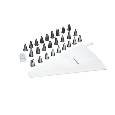 KitchenCraft Sweetly Does It Piping Bag and Nozzles, Gift Boxed, Value 28 Piece Icing Set