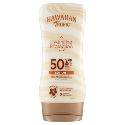 Hawaiian Tropic, SPF 50, nawilżający balsam do opalania, ochrona przed słońcem, 180 ml