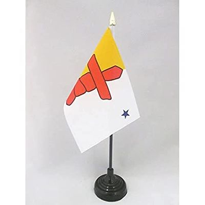 AZ FLAG Bandera de Mesa de Nunavut 15x10cm - BANDERINA de DESPACHO Territorio CANADÁ DE Nunavut 10 x 15 cm Punta Dorada