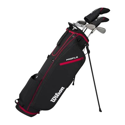 Wilson Profile Mezzo Set Uomo gra, Rosso/Nero/Argento, Standard
