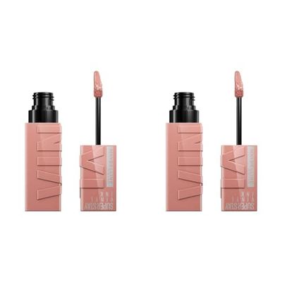 Maybelline New York Lip Colour, Smudge-free, Long Lasting up to 16h, Liquid Lipstick, Shine Finish, SuperStay Vinyl Ink, 95 Captivated (Pack of 2)