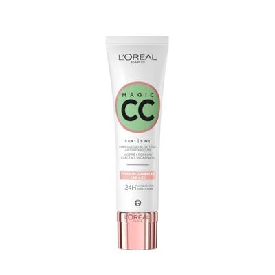 L'Oréal Paris, Crema Anti-Rossori Color Verde, Con Vitamine B5 ed E, Pelle Idratata Fino a 24h e Uniformata, Risultato Naturale, Magic CC Cream, 30 ml