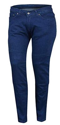 Bikers Gear Australia - Calças de ganga com protetores para motociclo, elásticas, com forro Kevlar CE 1621-1, protetores removíveis, cor azul, tamanho 18