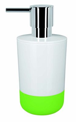 Spirella Dispenser per Sapone Liquido Moji” Dispenser per lozione capacità 300 ML con Base in Silicone Finitura Soft Touch capacità 300 ML (ØxH): 7,5 x 16,5 cm - Bianco/Verde