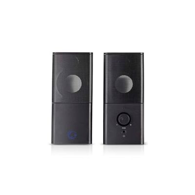 NEDIS Haut-parleurs Gaming 2.0 de 18W pour PC et Ordinateurs Portables, avec USB et 3,5 mm Noir