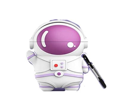 Airpods 1/2 Generation - Custodia per cuffie in stile cartone animato, con moschettone, colore: rosa