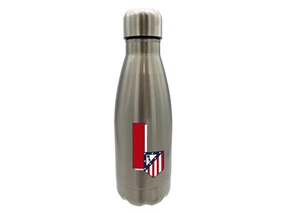 Atlético de Madrid vattenflaska i rostfritt stål, lufttät förslutning, med bokstaven A-design i rött, 550 ml metallisk, officiell produkt (CyP
