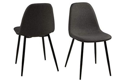 AC Design Furniture Cadeira de sala de jantar, tecido, cinzento, 56 x 44,5 x 84 cm