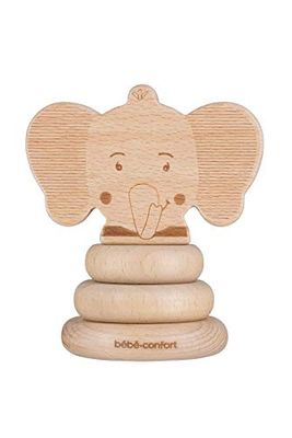 Bebeconfort, FSC, giocattolo impilabile per bambini in legno, Elidou, elefante, Safari