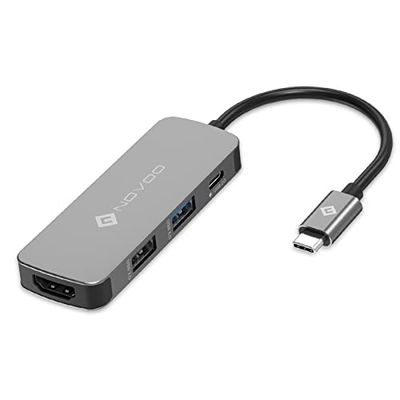 NOVOO Adaptador USB C HDMI 4K, Hub Multiport Tipo-C PD 100W, USB 3.0/2.0 para Macbook Pro/Air, iPad Pro, ChromeBook