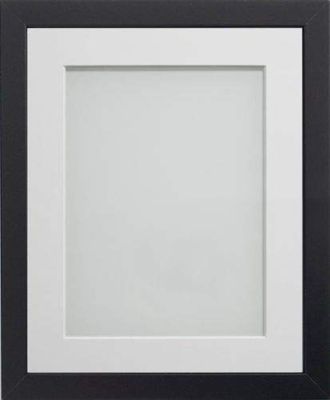Frame Company Allington Black Photo Frame with White Mount, 14x11 for A4, fitted with perspex