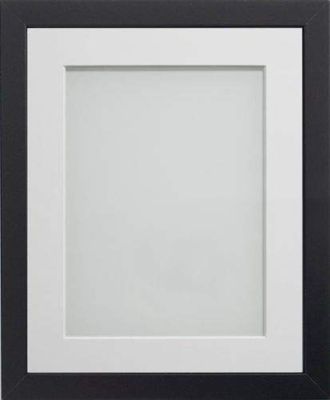 Frame Company Allington Black Photo Frame with White Mount, 10x8 for 7x5 inch, fitted with perspex