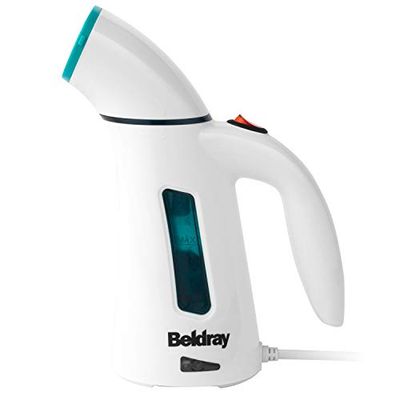 Beldray BEL0725TQ-VDEEU7 Draagbare kledingstomer, licht en handig, compact ontwerp, watertank van 100 ml, continue stoom, verfrist en reinigt alle stoffen en kleding, turkoois, 600 W