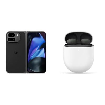 Google Pixel 9 Pro Fold - Unlocked Android Smartphone with Gemini - Advanced Triple Rear Camera System - Foldable Display - Hands-Free Video - Obsidian, 256GB+Pixel Buds Pro 2
