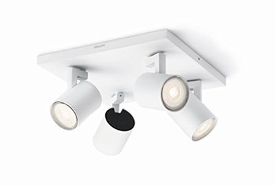 Philips myLiving Runner Foco para interior com 4 luzes LED, 920 lúmens, metal, 3,5 W, 24 x 24 x 10,9 cm, branco