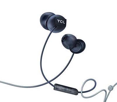 TCL SOCL300 Ecouteurs intra-auriculaire avec micro (isolation phonique, ajustement sûr, micro et télécommande intégrés pour la musique et le contrôle des appels, annulation d'écho), Noir fantôme