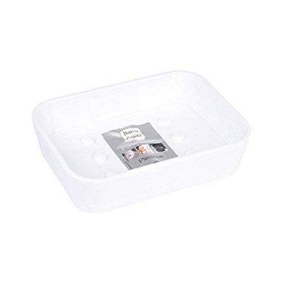 douceur d'intérieur, Porte-Savon (11.9 x 8.9 x 2.3 cm) Vitamine Blanc, Plastique Soft Touch