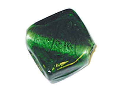 INNSPIRO Perle en verre carré transparent vert 3 x 3,2 cm. 500 g. 38u. Env.