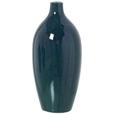 Alexandra House Living Vaso Verde Scuro Ceramica 14 x 14 x 27 cm