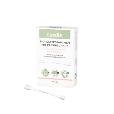 Larelle Organic cotton buds made from 100% cotton with paper shaft, from certified organic cultivation, vegan and fair